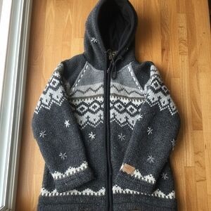 Kyber Outerwear Wool Hoodie Jacket – Fleece Lined – Size Small – Nepal Knit
